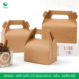  MFQxN - Hộp giấy Kraft quai xách - Nâu - Nhiều size 