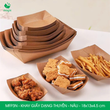  MFP3N - Khay giấy kraft dáng thuyền đựng thực phẩm - 18x13x4.5 cm 
