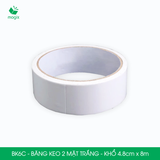  BK6C - Băng keo 2 mặt trắng - Khổ 4,8cm x 8m 
