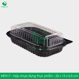  MFH17 - Hộp nhựa đế đen nắp trong HT17 - 22x13x5.5 cm 