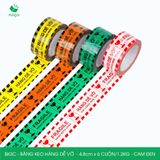  BK3C - 4.8cm - Block 6 cuộn/1.2kg - Băng keo HÀNG DỄ VỠ màu cam đen 