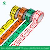  BK3D - 4.8cm - Block 6 cuộn/1.2kg - Băng keo HÀNG DỄ VỠ màu đỏ trắng 