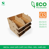  MKCG - Khay giấy chất cao tầng - Nâu - Nhiều Size 