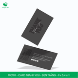  MCT01 - Card Thank you - Thiệp cảm ơn - C300 - Đen trắng - 9x5.4 cm [50 cái/pack] 