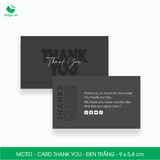  MCT01 - Card Thank you - Thiệp cảm ơn - C300 - Đen trắng - 9x5.4 cm [50 cái/pack] 