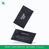  MCT02 - Card Thank you - Thiệp cảm ơn - C300 - Đen trắng - 9x5.4 cm  [50 cái/pack] 