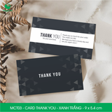  MCT03 - Card Thank you - Thiệp cảm ơn - C300 - Xanh trắng - 9x5.4 cm [50 cái/pack] 