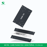  MCT03 - Card Thank you - Thiệp cảm ơn - C300 - Xanh trắng - 9x5.4 cm [50 cái/pack] 