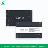  MCT03 - Card Thank you - Thiệp cảm ơn - C300 - Xanh trắng - 9x5.4 cm [50 cái/pack] 