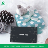  MCT03 - Card Thank you - Thiệp cảm ơn - C300 - Xanh trắng - 9x5.4 cm [50 cái/pack] 