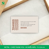  MCT06 - Card Thank you - Thiệp cảm ơn - C300 - In nhiều màu - 9x5.4 cm [50 cái/pack] 