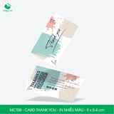  MCT08 - Card Thank you - Thiệp cảm ơn - C300 - In nhiều màu - 9x5.4 cm [50 cái/pack] 