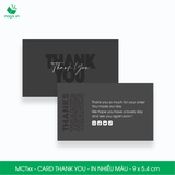  MCT - Card Thank you - Thiệp cảm ơn - C300 - In nhiều màu - 9x5.4 cm [50 cái/pack] 