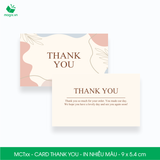  MCT - Card Thank you - Thiệp cảm ơn - C300 - In nhiều màu - 9x5.4 cm [50 cái/pack] 