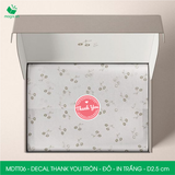  MDTT06 - Decal Thank You tròn - Đỏ - In trắng - 2.5cm [50 cái/pack] 