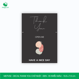  MDTV02 - Decal Thank You chữ nhật - Đen - In nhiều màu - 10.5x7.5 cm [50 cái/pack] 