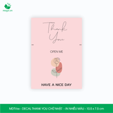  MDTV - Decal Thank You chữ nhật 10.5x7.5 cm - Nhiều màu [50 cái/pack] 