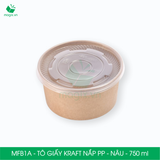  MFB1A - Tô giấy kraft nắp PP - Nâu - 750ml 