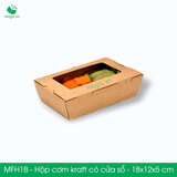  MFH1B - Hộp giấy đựng đồ ăn có cửa sổ - 18x12x5 cm 