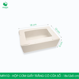  MFH1D - Hộp giấy trắng đựng đồ ăn có cửa sổ- 18x12x5 cm 