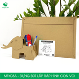  MFK03A - Đựng bút lắp ráp hình con voi bằng giấy carton 