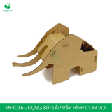  MFK03A - Đựng bút lắp ráp hình con voi bằng giấy carton 