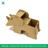  MFK03B - Đựng bút lắp ráp hình con tê giác bằng giấy carton 