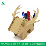  MFK03C - Đựng bút lắp ráp hình con hươu bằng giấy carton 