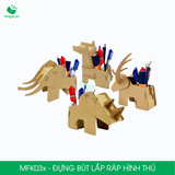  MFK03 - Đựng bút lắp ráp hình thú bằng giấy carton 