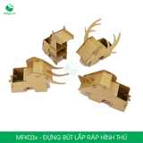  MFK03 - Đựng bút lắp ráp hình thú bằng giấy carton 