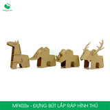  MFK03 - Đựng bút lắp ráp hình thú bằng giấy carton 