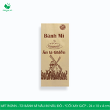  MFT1N2NN - Túi bánh mì nâu in nâu đỏ - "Cối xay gió" - 24x10x4 cm 