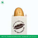  MFT1T1N - Túi bánh mì trắng in nâu - "Xe bánh mì" - 24x10x4 cm 