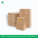  MFT3A - Túi giấy đựng thực phẩm màu nâu - 23.5 x 15 x 8 cm 