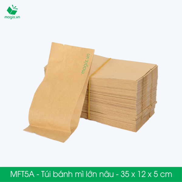  MFT5A - Túi bánh mì loại lớn - túi đựng thực phẩm - 35 x 12 x 5 cm 