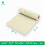  MGH1T - 0.5x50m - CUỘN GIẤY KRAFT GÓI HÀNG MÀU TRẮNG 