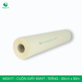  MGH1T - 0.5x50m - CUỘN GIẤY KRAFT GÓI HÀNG MÀU TRẮNG 