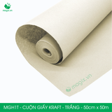  MGH1T - 0.5x50m - CUỘN GIẤY KRAFT GÓI HÀNG MÀU TRẮNG 