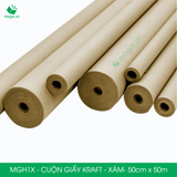  MGH1X - 0.5x50m - CUỘN GIẤY KRAFT GÓI HÀNG MÀU XÁM 