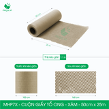  MHP7X - 0.5x25m - CUỘN GIẤY TỔ ONG XÁM CHỐNG SỐC THAY THẾ BÓNG KHÍ XỐP HƠI ĐÓNG HÀNG 