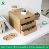  MS02 - Tủ đựng hồ sơ 3 ngăn bằng carton - 33x26x25.5 cm 