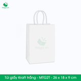  MTG2T - 26x18x9cm - Túi giấy Kraft màu trắng 