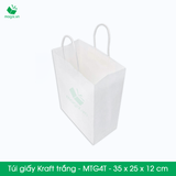  MTG4T - 35x25x12cm - Túi giấy Kraft màu trắng 