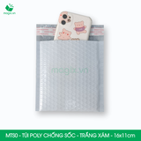  MTS0 -  16x11cm - Túi poly chống sốc - Trắng xám 