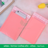  MTS0H -  16x11cm - Túi poly chống sốc - Hồng 