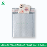  MTS2A - 21,5x15 cm - Túi poly chống sốc - Trắng xám 