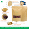  MTZ6N - 22x32cm - Túi Zipper giấy Kraft cửa sổ full - Nâu 
