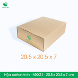  MXK31 - 20.5x20.5x7 cm - [20 hộp/pack] - Hộp carton trơn 