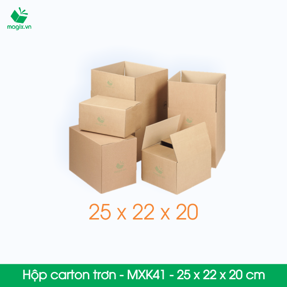  MXK41 - 25x22x20 cm [20 hộp/pack] - Hộp carton trơn 