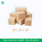  MXK41 - 25x22x20 cm [20 hộp/pack] - Hộp carton trơn 